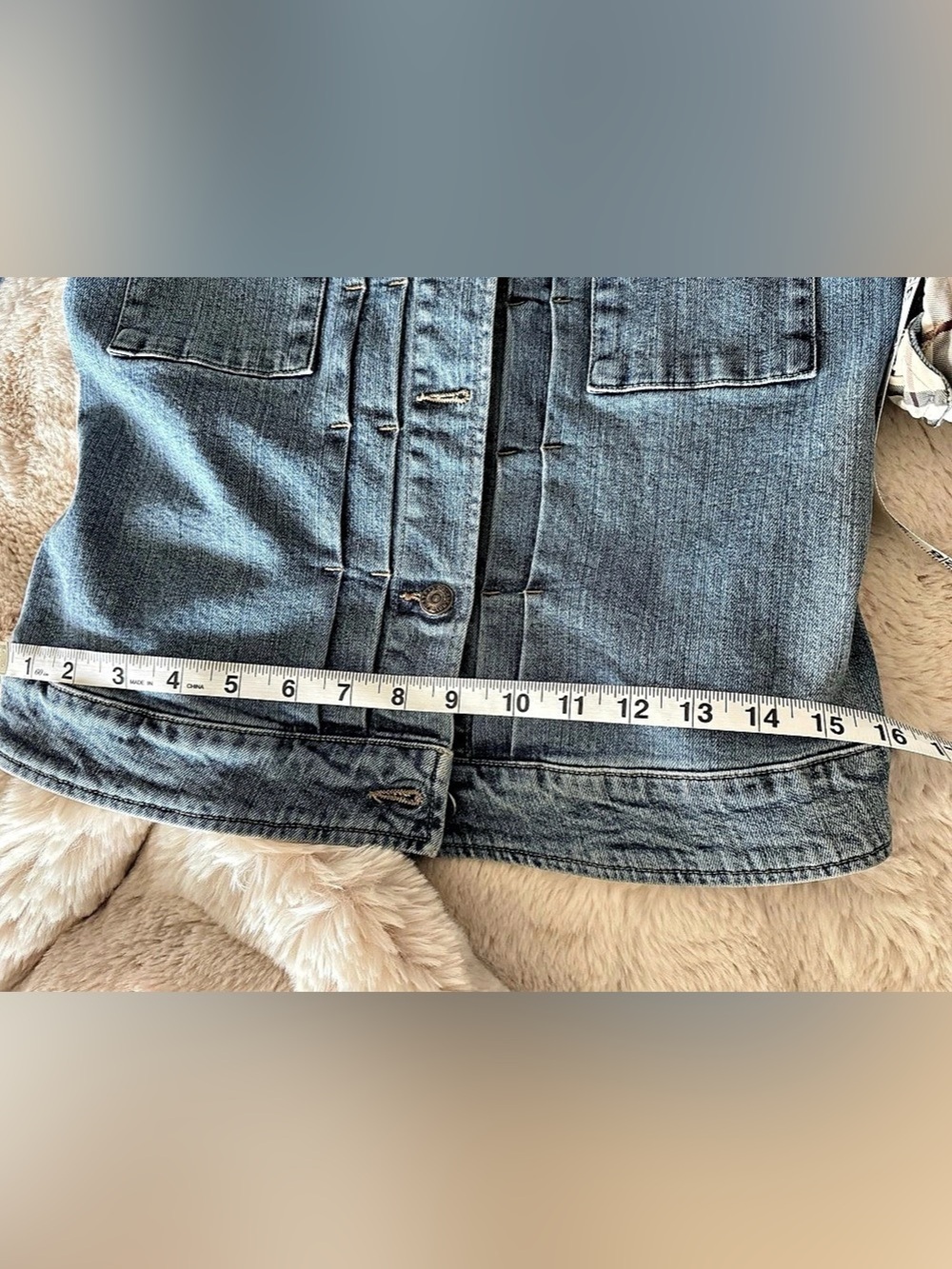 Burberry Denim Jacket in Blue Size 6 EUC - Picture 10 of 16